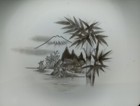 5 Kutani Fine China Platinum Mt Fuji Village Boat Japan Soup   Sald Bowls 7 5 w