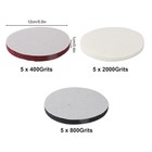 15pcs 5  Hook Loop Scouring Pads 400 800 2000 Grit Scrubber Discs For Furniture