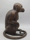 Antique Hubley Toy Co  Usa Cast Iron Monkey Home Statue Sculpture Door Doorstop 