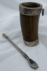 Traditional Sterling Silver Palo Santo Wood Yerba Mate Cup Bombilla Straw