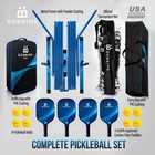 Robbims Portable Pickleball Set With Net   4 Usapa Approved Graphite Paddles