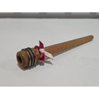 Vtg Industrial Textile Quill Bobbin Feat  Wooden Spindle With Metal Bands
