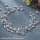 Bride Wedding Rhinestone Hair Vine Bridal Silver Hair Piece Crystal Headband    