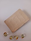 Vintage 10 Glass Paperweight Buttons 1945-1949 Germany 1 2 Inch Flower Daisy