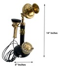 1940s Brass Antique Candlestick Phone Wired Vintage Home Decorative Usa Shipping