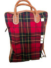 Vintage Red Plaid  metal Thermos Picnic Lunch Box Container Set  1973 Bag