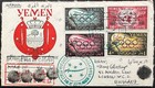 Yemen 4 Strips 4 Stamps Fd Nov 7 1962 Aden Backstamp Dec 13 On Cov To England d