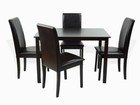 Dining Kitchen 5 Pcs Set Rectangular Table 4 Fallabella Chairs Wood   Espresso