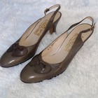 Salvatore    Ferragamo Leather Bow Pumps