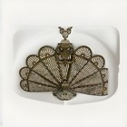 Vintage Ornate Brass Fireplace Spark Protector Screen  Folding Peacock 