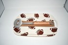 Mud Pie Circa Tailgate Football Tray With Spatula  40700825 Nwt