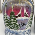 Vintage Russian Nesting Dolls Winter Scene Brunette Girl Christmas Hand Painted