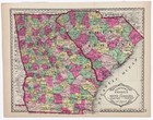 1887 Georgia - South Carolina  Map Original  12x10  Charleston - Savannah 