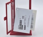Red Metal Lantern 11  Glass Tea Light Candle Holder Magnetic Door Farmhouse Deco