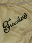 Vintage Women   s Yellow Nylon Panties  tuesday  Size 6 Medium