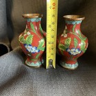 Matching Set Of 2 Mini Rare  Antique Chinese Cloisonne Vases - Stunning 3 1 2   