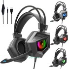 Wired 3 5mm Gaming Headphones Mic Led Headset Stereo Bass Surround For Pc Ps4