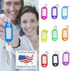 10pcs Plastic Key Tags Id Label Name Luggage Car Tags Split Ring Baggage Chains 