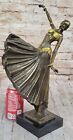 Hot Cast Chiparus Dancer Bronze Sculpture Detailed Art Figurine On Marble Base