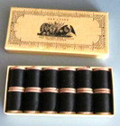 J   P Coats Black  Thread  Original Box 12 Spools Nos  new Old Stock 
