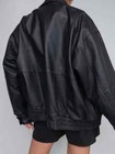Women Vintage 90s Oversized Bomber Soft Real Lambskin Leather Jacket