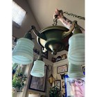 Vintage 1930 s Art Deco Ge General Electric 4-light Chandelier Frosted Glass
