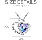 925 Sterling Silver I Love You Mom Heart Necklace With Austrian Crystals Gifts F