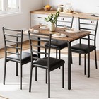 5-piece Dining Table Set  Rectangular Kitchen Table With Upholstered Chairs