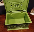 Vintage Max Klein Sc-1280 Plastic Wood Look Sewing Box Avocado Green 