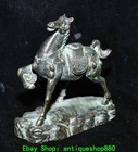 3 5  old Chinese Dynasty Bronze Fengshui 12 Zodiac Year Animal Horse Statue