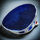 Blue Usa Flag Military Captain Hat Rave Festival Sequin Unique Costume Party Cap