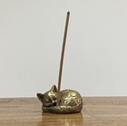 Brass Cute Cat Animal Statue Small Sculpture Tabletop Figurine Home Decor Gifts