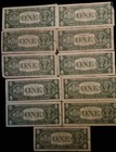 Lot Of 11 Vintage  1 Silver Certificates - Blue Seal Old Us Currency Estate Mix