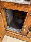 Antique Oak Wood Refrigerator Cabinet  