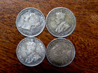 Canada Genuine Four Different  5 Cent Silver Coins  17 R2