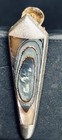 Vntg Mexico Sterling Silver  925 Shirt Tie Clip Clasp Abalone Shell Inlay 4 15 G