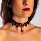Halloween Vampire Choker Necklace For Women  Vintage Gothic Black Red Vampire Ac