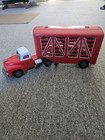 Vintage Tin Litho Friction Truck And Cattle Trailer Made In Japan