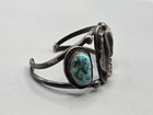 Vtg Native American Navajo Old Pawn Turquoise Sterling 925 Bracelet Missing 1 Pc