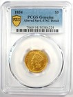 1854 Three Dollar Indian Gold Coin  3 - Pcgs Uncirculated Detail  unc Ms  - Rare