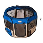 Pp001b Portable Playpen Blue Beige Baby Safety Indoor Outdoor Travel Play Yard