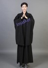 New Buddhist Monk Shaolin Dress Meditation Haiqing Robe Long Gown Kung Fu Suit