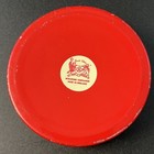 Vtg Miniature Baret Ware Round Red Gold Fitted Lid Tin Trinket Container England