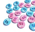 50 Pcs Gender Reveal Badges Button Pins Team Boy Girl 1 7 Inches  Blue 