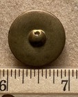 Antique White Glass W  Floral Pattern  Gold Luster Mounted In Brass Metal Button