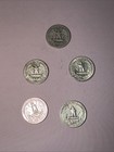 Lot Of 5 Washington 90  Silver Quarters U s  Coins Pre 1965