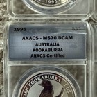 1995 Australia Kookaburra  1 1oz  999 Silver Coin Anacs Ms70 Dcam 8 Available