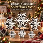 Christmas Decorations - 12 Pcs Wooden Snowflakes Tabletop Centerpiece Decor 3d S
