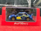 New In Box Diecast Car Autoart Slot Racing Blue 2004 Subaru Impreza Wrc 1 24
