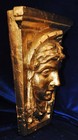 Neoclassical Bust Roman Greek Architectural Keystone Gothic Gilt Face Relief